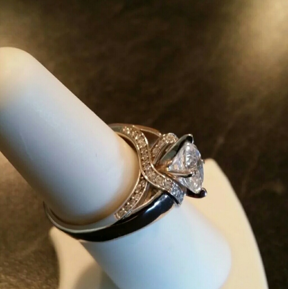 DIAMONIQUE 100-FACET 2.35 CTTW FANC GALLERY RING - Picture 5 of 7